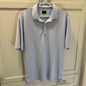 Greg Norman Collection PlayDry Light Blue & White Performance Polo Shirt | Sz Lg